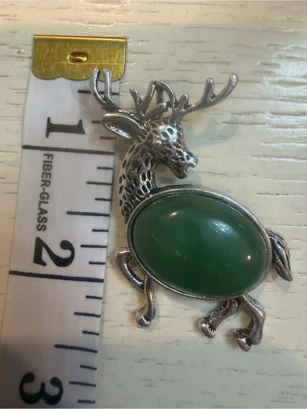 RARE Vintage Silver Tone Jelly Belly Deer Brooch